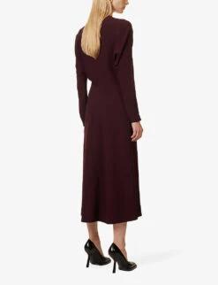 Victoria Beckham Dolman Long-sleeved Crepe Midi Dress 11 Victoria Beckham Dolman Long-sleeved Crepe Midi Dress -Sweaty Betty Store R04180536 ROSEWOOD ALT03