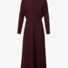 Victoria Beckham Dolman Long-sleeved Crepe Midi Dress 1 Victoria Beckham Dolman Long-sleeved Crepe Midi Dress -Sweaty Betty Store R04180536 ROSEWOOD M