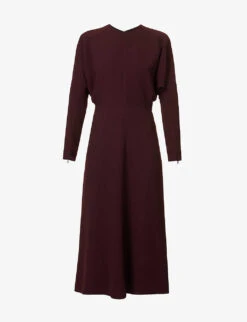 Victoria Beckham Dolman Long-sleeved Crepe Midi Dress