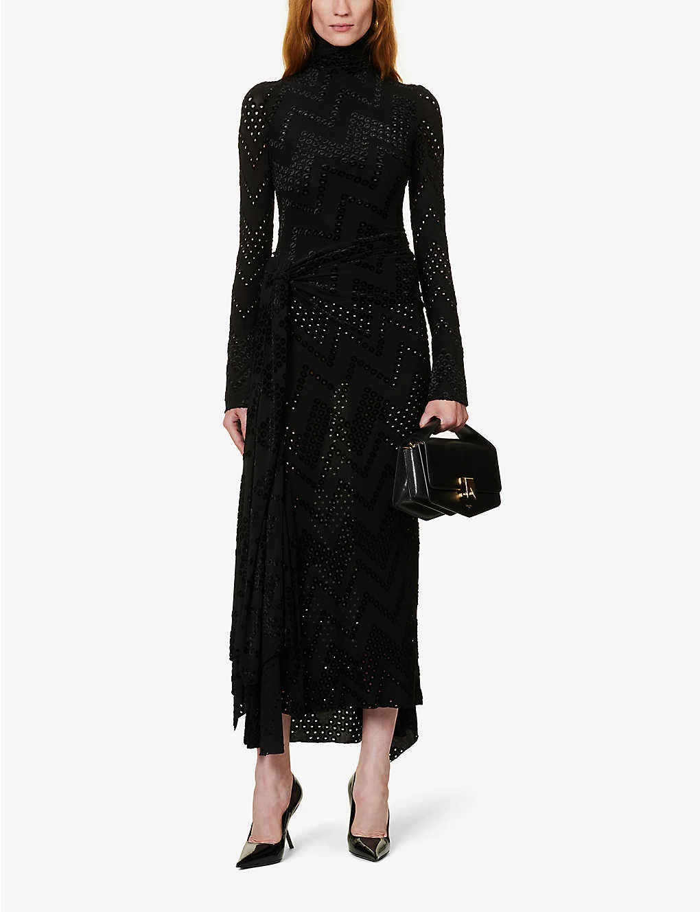 Victoria Beckham Cut-out Asymmetric-hem Stretch-woven Midi Dress 4 Victoria Beckham Cut-out Asymmetric-hem Stretch-woven Midi Dress - Image 2