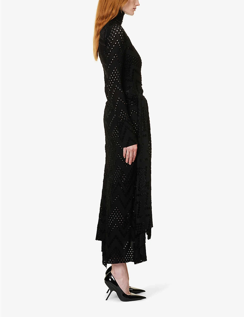 Victoria Beckham Cut-out Asymmetric-hem Stretch-woven Midi Dress 5 Victoria Beckham Cut-out Asymmetric-hem Stretch-woven Midi Dress - Image 3