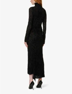 Victoria Beckham Cut-out Asymmetric-hem Stretch-woven Midi Dress 10 Victoria Beckham Cut-out Asymmetric-hem Stretch-woven Midi Dress -Sweaty Betty Store R04180539 BLACK ALT03