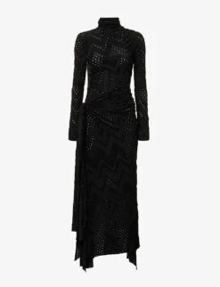 Victoria Beckham Cut-out Asymmetric-hem Stretch-woven Midi Dress