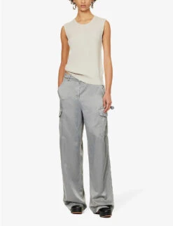 Dries Van Noten Ribbed Round-neck Wool Knitted Vest 8 Dries Van Noten Ribbed Round-neck Wool Knitted Vest -Sweaty Betty Store R04180738 ECRU ALT01