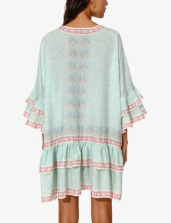 By Malina Kyla Tiered Woven Mini Dress 10 By Malina Kyla Tiered Woven Mini Dress -Sweaty Betty Store R04180753 PASTELPALMMINT ALT03