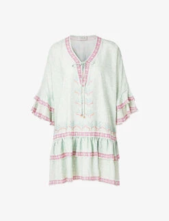 By Malina Kyla Tiered Woven Mini Dress