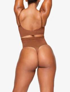 Seamless Sculpt Mid-rise Stretch-woven Thong 9 Seamless Sculpt Mid-rise Stretch-woven Thong -Sweaty Betty Store R04181307 BRONZE ALT03