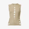 Dion Lee Snake Cut-out Raw-trims Knitted Top