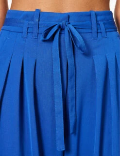 ME AND EM Pleated Wide-leg High-rise Stretch-woven Trousers -Sweaty Betty Store R04181859 ELECTRICBLUE ALT04