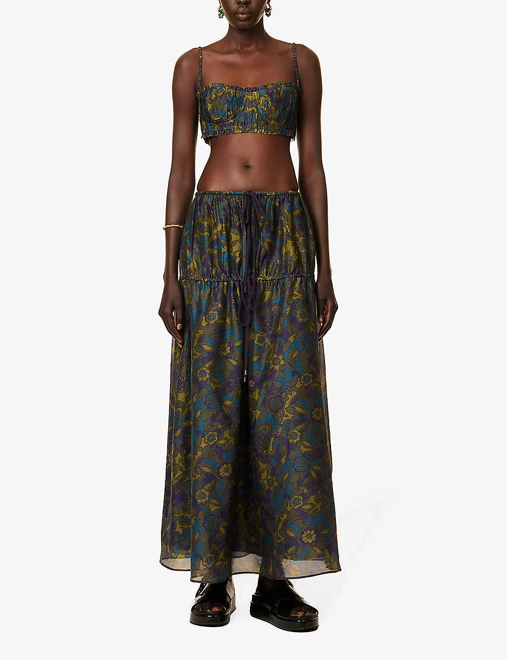 Valerio Ruched Floral-print Cotton And Silk-blend Top 4 Valerio Ruched Floral-print Cotton And Silk-blend Top - Image 2