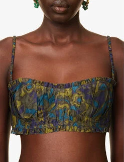 Valerio Ruched Floral-print Cotton And Silk-blend Top 11 Valerio Ruched Floral-print Cotton And Silk-blend Top -Sweaty Betty Store R04181993 JARDIN ALT04