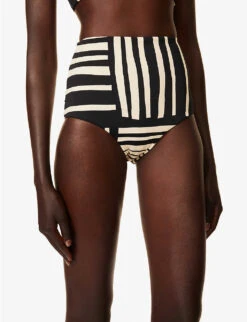 Linocut High-rise Graphic-print Bikini Briefs 9 Linocut High-rise Graphic-print Bikini Briefs -Sweaty Betty Store R04182001 LIGNE ALT02