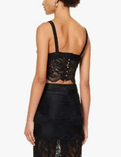 Paco Rabanne Square-neck Floral-embroidered Stretch-lace Top 10 Paco Rabanne Square-neck Floral-embroidered Stretch-lace Top -Sweaty Betty Store R04183137 BLACK ALT03