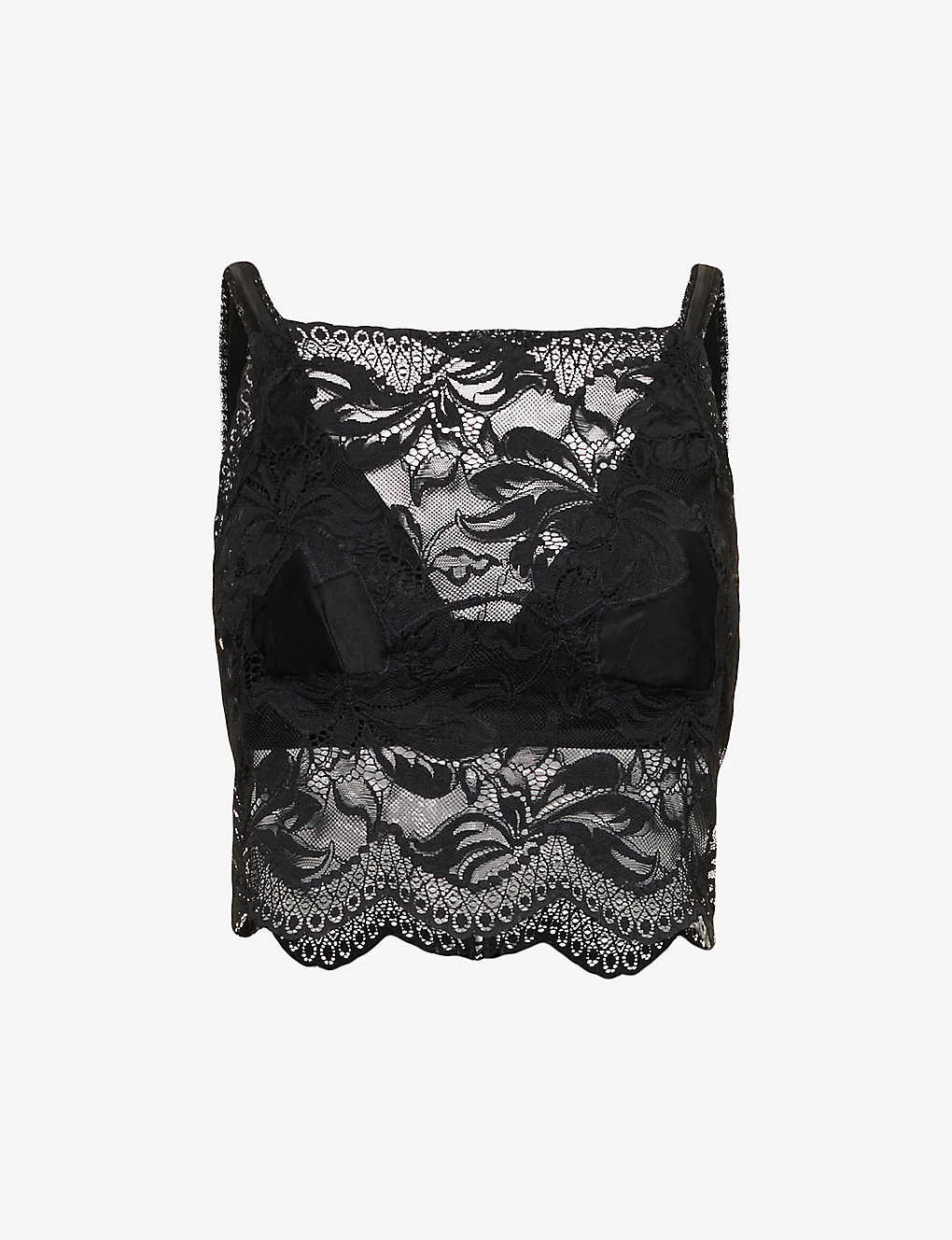 Paco Rabanne Square-neck Floral-embroidered Stretch-lace Top 3 Paco Rabanne Square-neck Floral-embroidered Stretch-lace Top