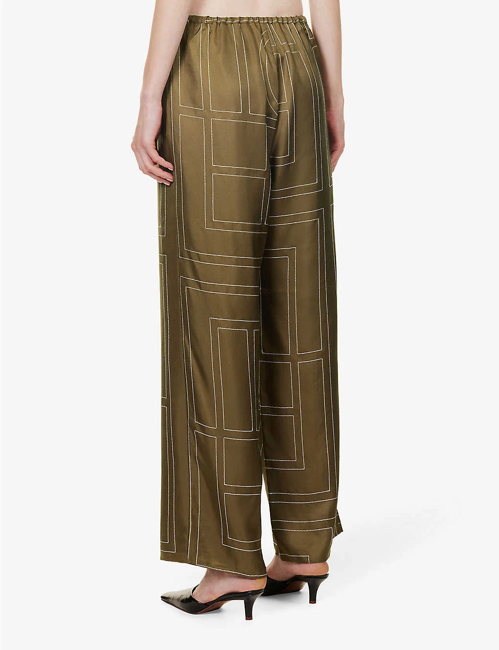 Toteme Monogram Wide-leg Mid-rise Silk Trousers 6 Toteme Monogram Wide-leg Mid-rise Silk Trousers - Image 4