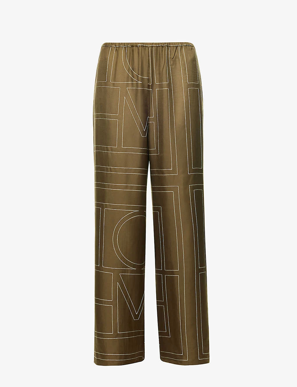 Toteme Monogram Wide-leg Mid-rise Silk Trousers 3 Toteme Monogram Wide-leg Mid-rise Silk Trousers