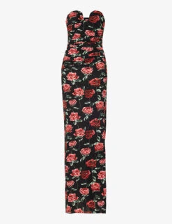 Magda Butrym Floral-print Strapless Stretch-woven Maxi Dress