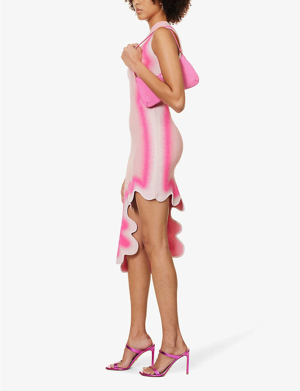 Brooklyn Wavy Asymmetric Recycled Viscose-blend Midi Dress 4 Brooklyn Wavy Asymmetric Recycled Viscose-blend Midi Dress - Image 2