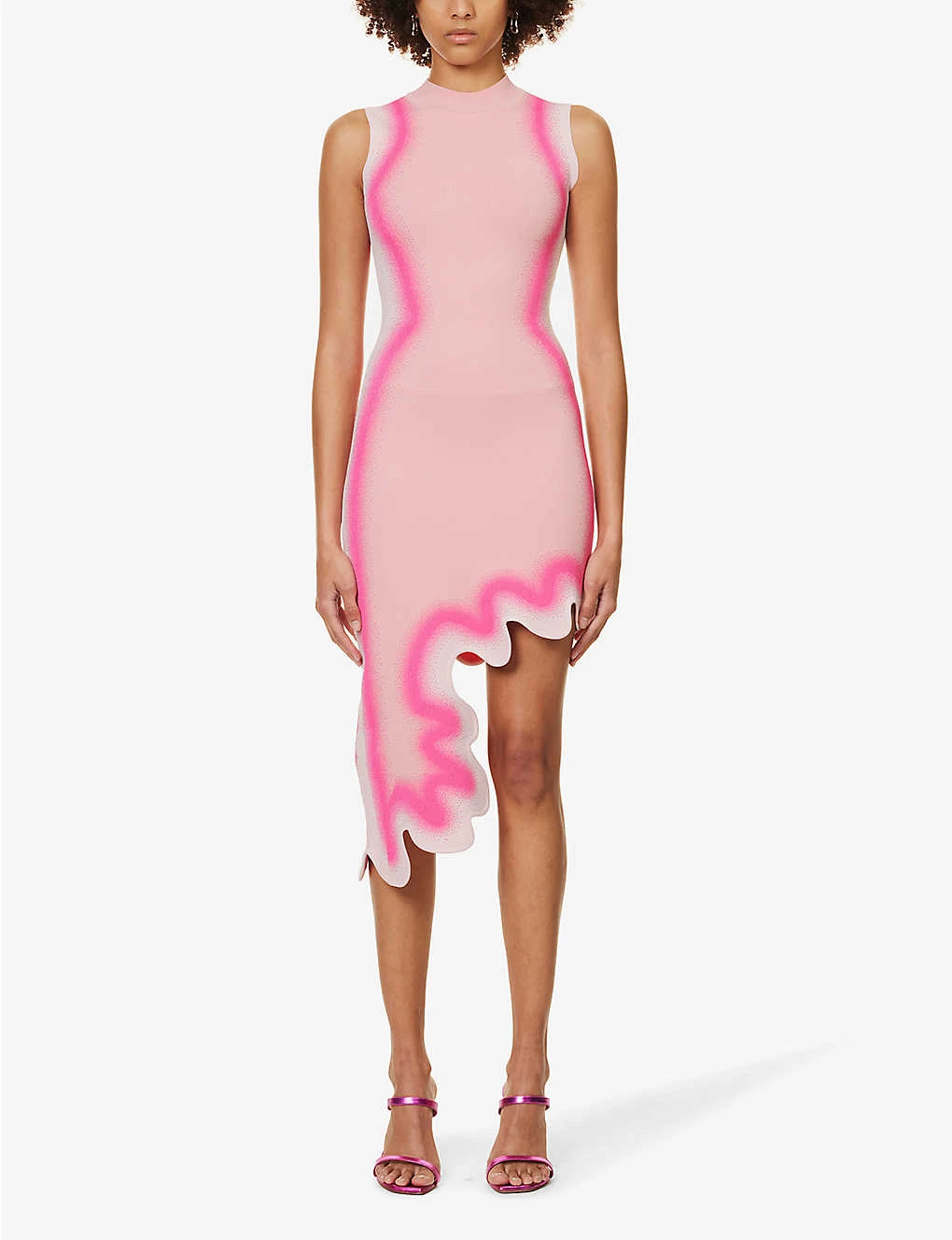 Brooklyn Wavy Asymmetric Recycled Viscose-blend Midi Dress 5 Brooklyn Wavy Asymmetric Recycled Viscose-blend Midi Dress - Image 3