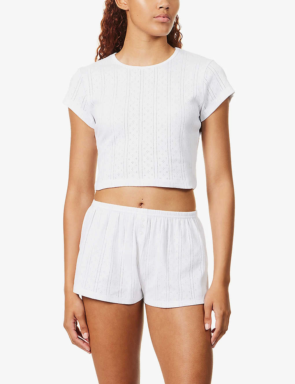 The Baby Tee Pointelle Organic-cotton T-shirt 4 The Baby Tee Pointelle Organic-cotton T-shirt - Image 2