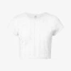 The Baby Tee Pointelle Organic-cotton T-shirt 2 The Baby Tee Pointelle Organic-cotton T-shirt -Sweaty Betty Store R04184188 001WHITE M