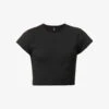 Pointelle Slim-fit Organic-cotton T-shirt 2 Pointelle Slim-fit Organic-cotton T-shirt -Sweaty Betty Store R04184189 2BLACK M