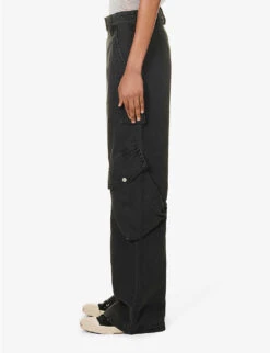 Acne Studios Potina Faded-wash Wide-leg Mid-rise Cotton Trousers 10 Acne Studios Potina Faded-wash Wide-leg Mid-rise Cotton Trousers -Sweaty Betty Store R04184379 WASHEDBLACK ALT02