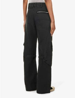 Acne Studios Potina Faded-wash Wide-leg Mid-rise Cotton Trousers 11 Acne Studios Potina Faded-wash Wide-leg Mid-rise Cotton Trousers -Sweaty Betty Store R04184379 WASHEDBLACK ALT03