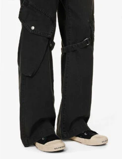 Acne Studios Potina Faded-wash Wide-leg Mid-rise Cotton Trousers 13 Acne Studios Potina Faded-wash Wide-leg Mid-rise Cotton Trousers -Sweaty Betty Store R04184379 WASHEDBLACK ALT05
