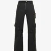 Acne Studios Potina Faded-wash Wide-leg Mid-rise Cotton Trousers -Sweaty Betty Store R04184379 WASHEDBLACK M