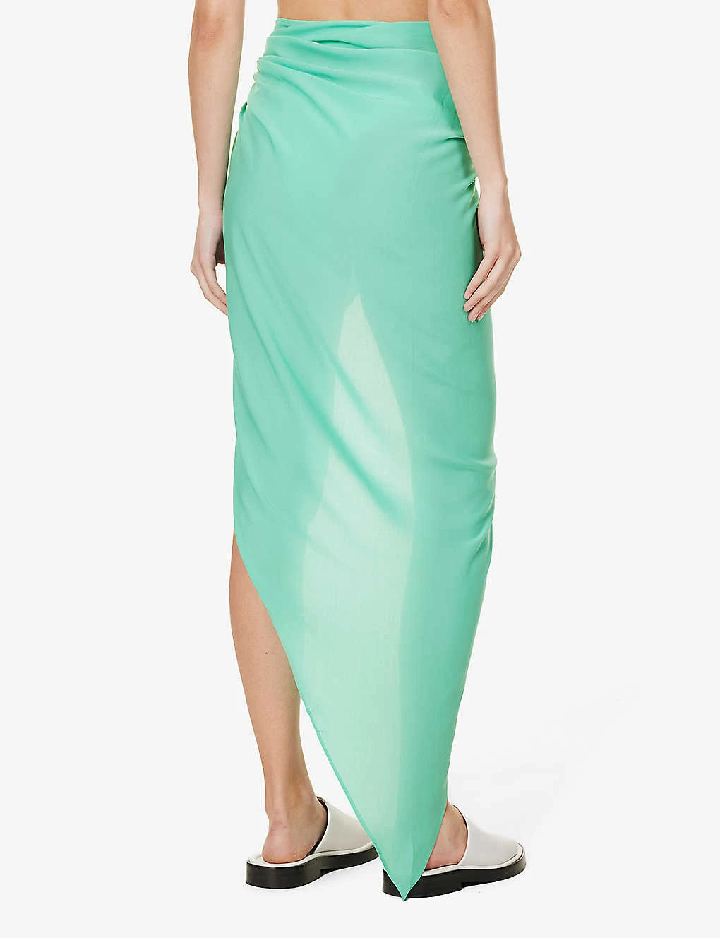 Leon Asymmetric-hem Woven Sarong 6 Leon Asymmetric-hem Woven Sarong - Image 4