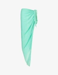 Leon Asymmetric-hem Woven Sarong