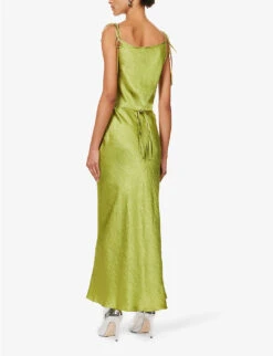 Acne Studios Dayla Side-slit Silk Midi Slip Dress -Sweaty Betty Store R04185152 LIGHTOLIVE ALT03