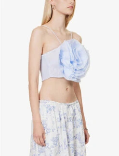 SISTER JANE Sea Peony Mesh Woven Top -Sweaty Betty Store R04185646 PASTELBLUE ALT02