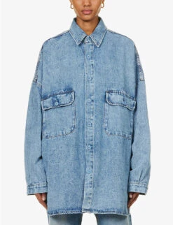 Dallas Oversized Denim Shirt 9 Dallas Oversized Denim Shirt -Sweaty Betty Store R04186444 WORNWASH ALT02