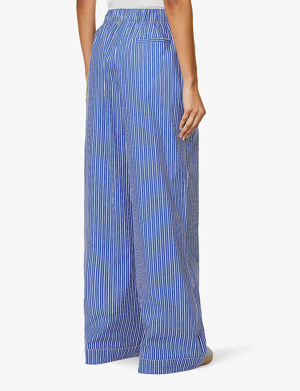 Striped Brand-embroidered Cotton-blend Trousers 6 Striped Brand-embroidered Cotton-blend Trousers - Image 4