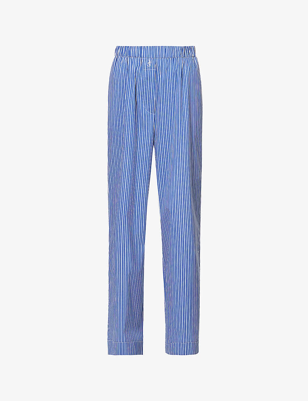 Striped Brand-embroidered Cotton-blend Trousers 3 Striped Brand-embroidered Cotton-blend Trousers