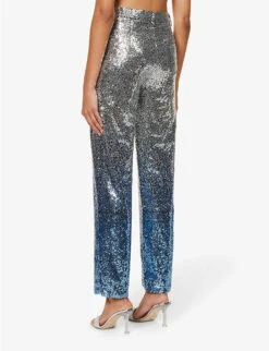 Dua Ombré Sequin-embellished Straight-leg Mid-rise Woven Trousers 10 Dua Ombré Sequin-embellished Straight-leg Mid-rise Woven Trousers -Sweaty Betty Store R04186748 SILVER ALT03