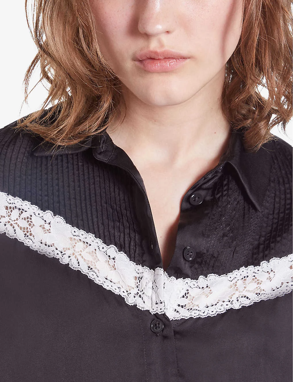 THE KOOPLES V-shaped Lace-trim Woven Shirt 7 THE KOOPLES V-shaped Lace-trim Woven Shirt - Image 5