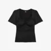 THE KOOPLES Lace-trim Short-sleeve Woven Top