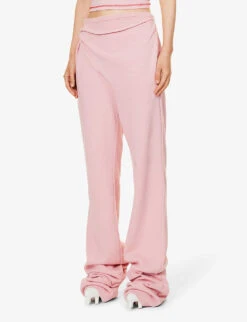 Slip-pocket Wrap-around Straight-leg High-rise Organic-cotton Trousers 9 Slip-pocket Wrap-around Straight-leg High-rise Organic-cotton Trousers -Sweaty Betty Store R04187992 PINK ALT02