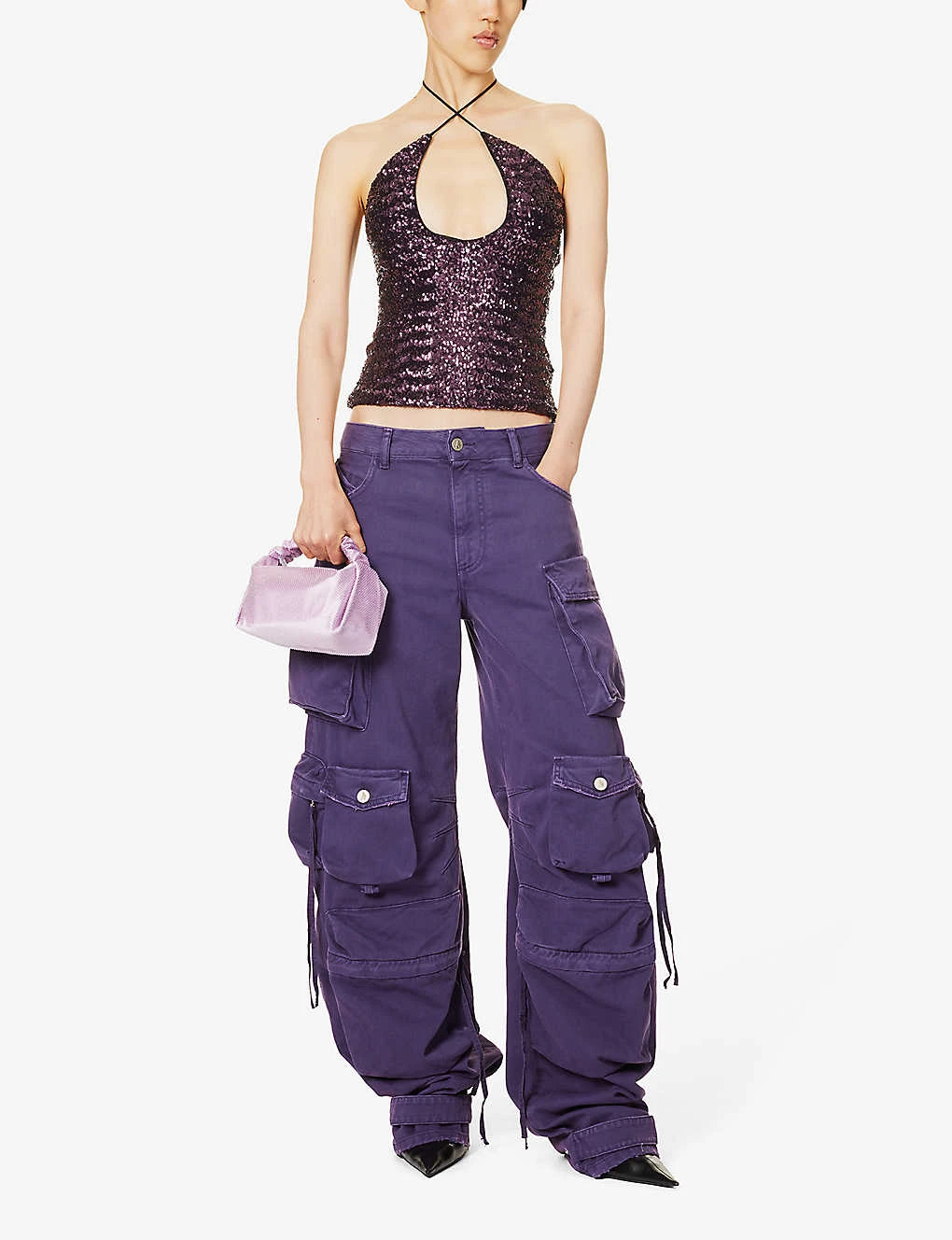 Alix Glitter-embellished Woven Top 4 Alix Glitter-embellished Woven Top - Image 2