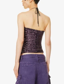 Alix Glitter-embellished Woven Top 11 Alix Glitter-embellished Woven Top -Sweaty Betty Store R04189007 AUBERGEINE ALT03