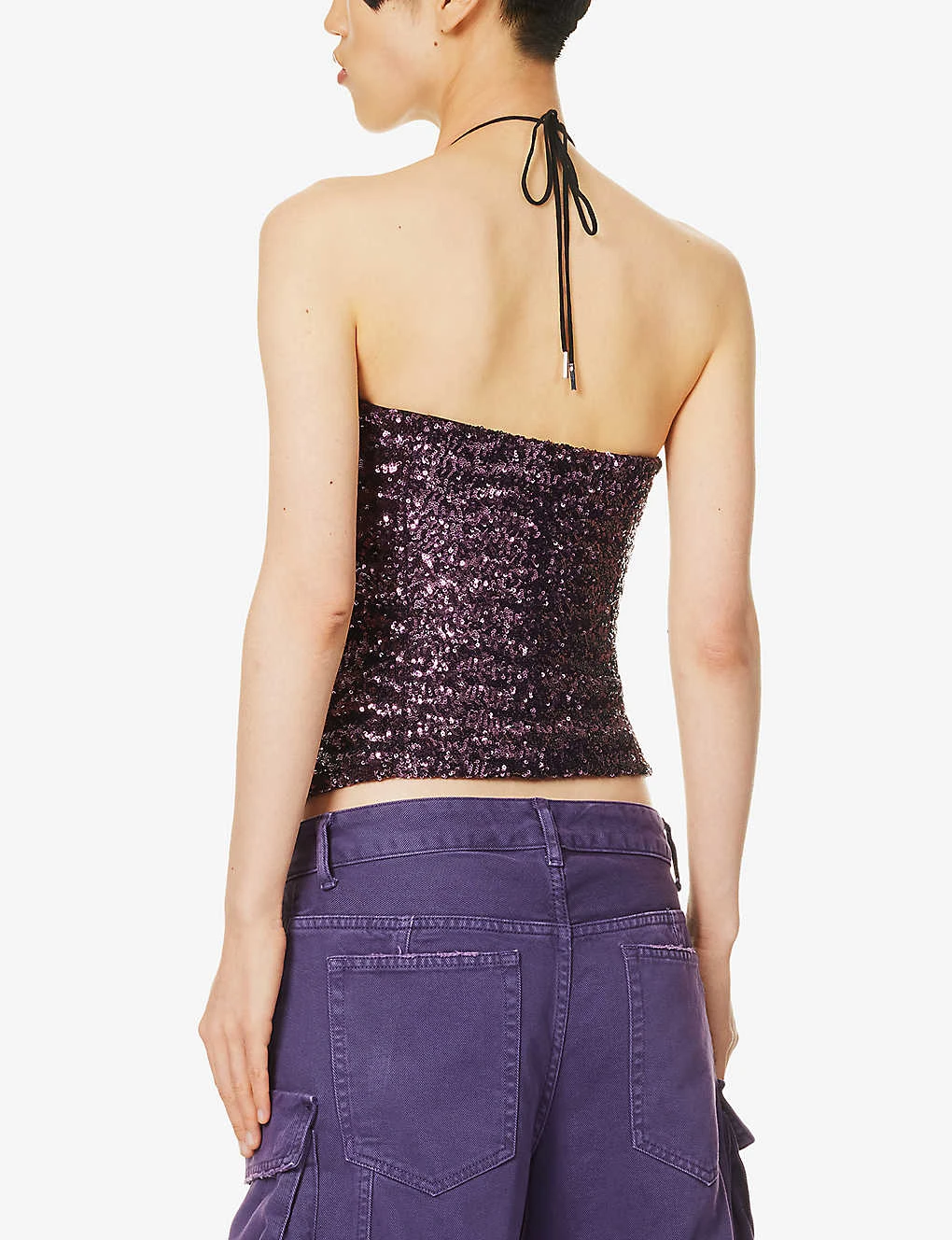 Alix Glitter-embellished Woven Top 6 Alix Glitter-embellished Woven Top - Image 4