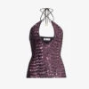 Alix Glitter-embellished Woven Top -Sweaty Betty Store R04189007 AUBERGEINE M