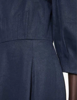 Majano Puff-sleeved Hemp And Cotton-blend Midi Dress 13 Majano Puff-sleeved Hemp And Cotton-blend Midi Dress -Sweaty Betty Store R04189131 DARKNAVY ALT05