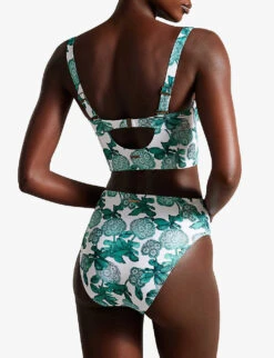 Ted Baker Nayome Cupped Floral-print Bikini Top -Sweaty Betty Store R04189306 GREEN ALT03