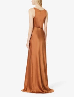 Sleeveless Cowl-neck Woven Maxi Dress -Sweaty Betty Store R04189839 RUST ALT03