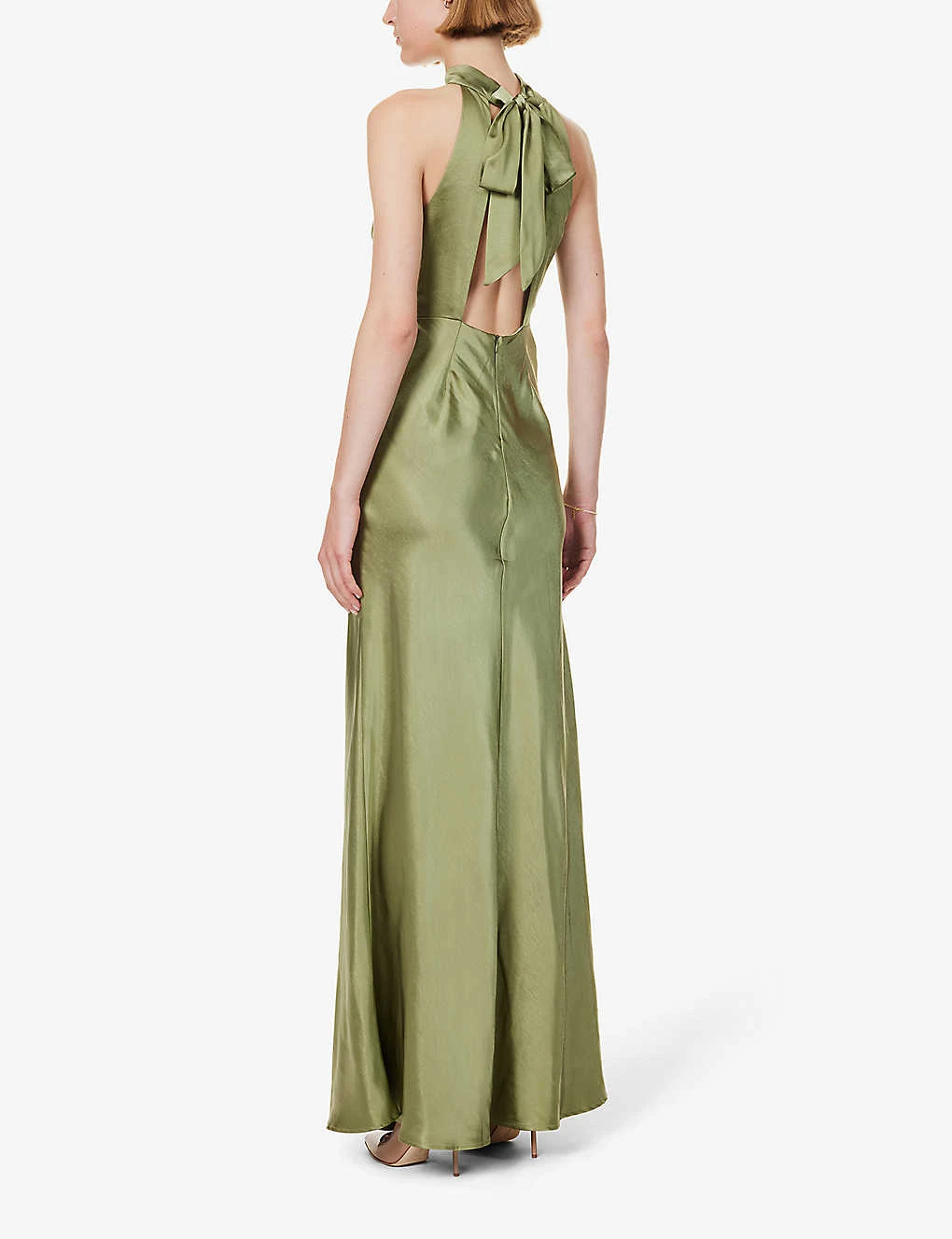 Halterneck Slim-fit Satin Maxi Dress 6 Halterneck Slim-fit Satin Maxi Dress - Image 4