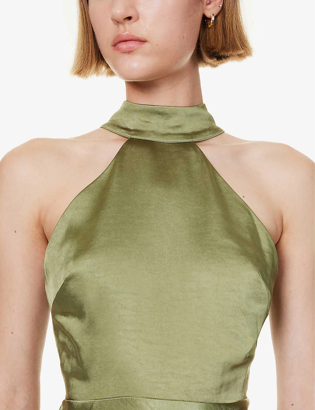 Halterneck Slim-fit Satin Maxi Dress 7 Halterneck Slim-fit Satin Maxi Dress - Image 5
